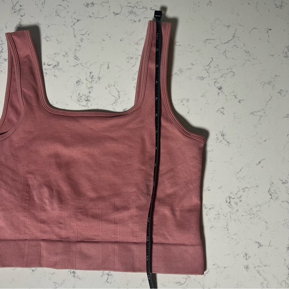 Knix Good To Go Seamless Crop Tank Dusty Rose Ribbed Pink Mauve Top Sz Medium - Picture 5 of 8